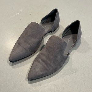 Gray suede Vince flats